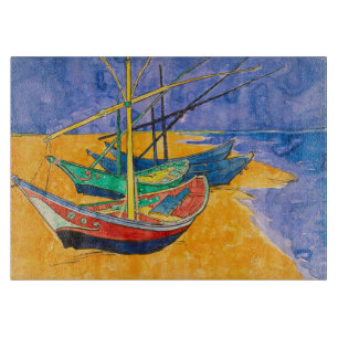 Van Gogh Boats Impressionismus Beach Schneidebrett