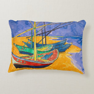 Van Gogh Boats Impressionismus Beach Zierkissen