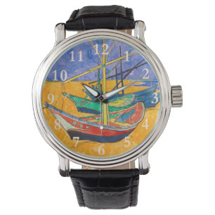 Van Gogh Boote Impressionismus Strand Armbanduhr