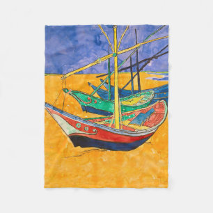 Van Gogh Boote Impressionismus Strand Fleecedecke