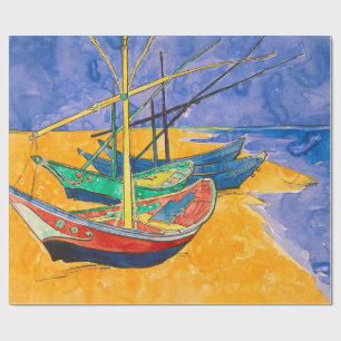 Van Gogh Boote Impressionismus Strand Geschenkpapier