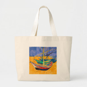 Van Gogh Boote Impressionismus Strand Jumbo Stoffbeutel