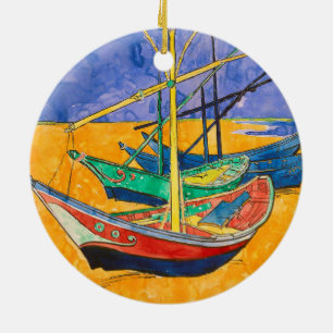 Van Gogh Boote Impressionismus Strand Keramik Ornament
