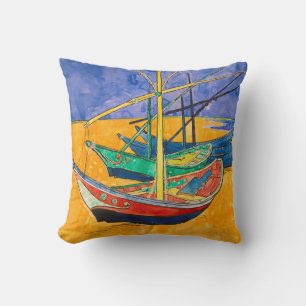 Van Gogh Boote Impressionismus Strand Kissen