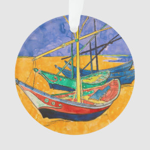 Van Gogh Boote Impressionismus Strand Ornament