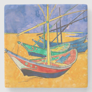 Van Gogh Boote Impressionismus Strand Steinuntersetzer