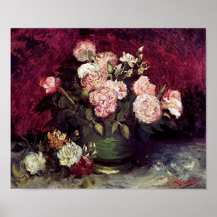 Van Gogh Bowl mit Pfingstrosen & Rosen Poster