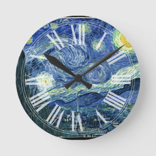Van Gogh Café Sternennacht Runde Wanduhr