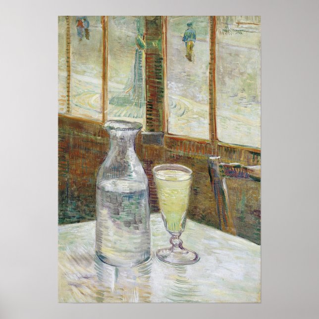 Van Gogh - Café Table mit Absinthe Poster (Vorne)