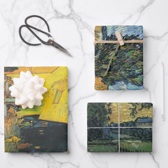Van Gogh Cafe Terrace French Street Scene Geschenkpapier Set (Vorderseite)