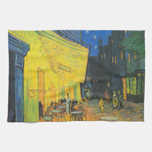 Van Gogh Cafe Terrace French Street Scene Handtuch (Horizontal)