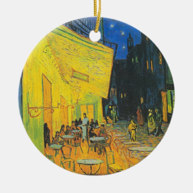 Van Gogh Cafe Terrace French Street Scene Keramik Ornament (Vorne)
