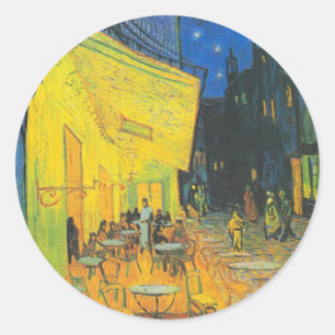 Van Gogh Cafe Terrace French Street Scene Runder Aufkleber