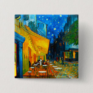 Van Gogh Café Terrasse am Abend Button