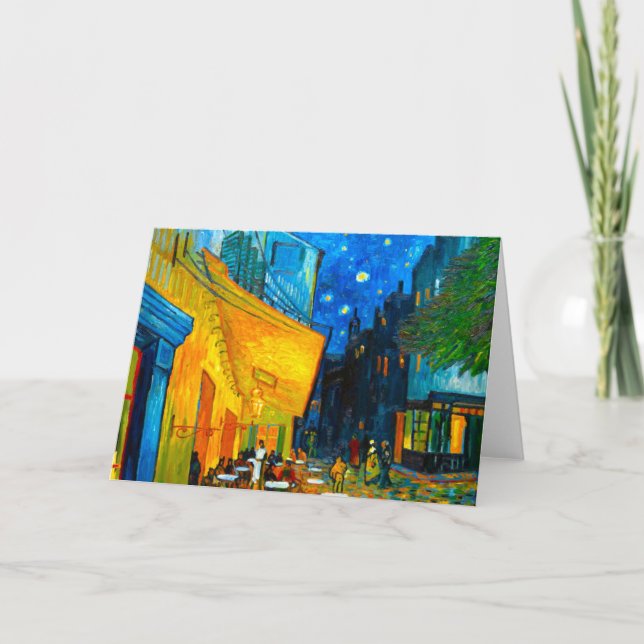 Van Gogh Café Terrasse am Abend Einladung (Vorderseite)