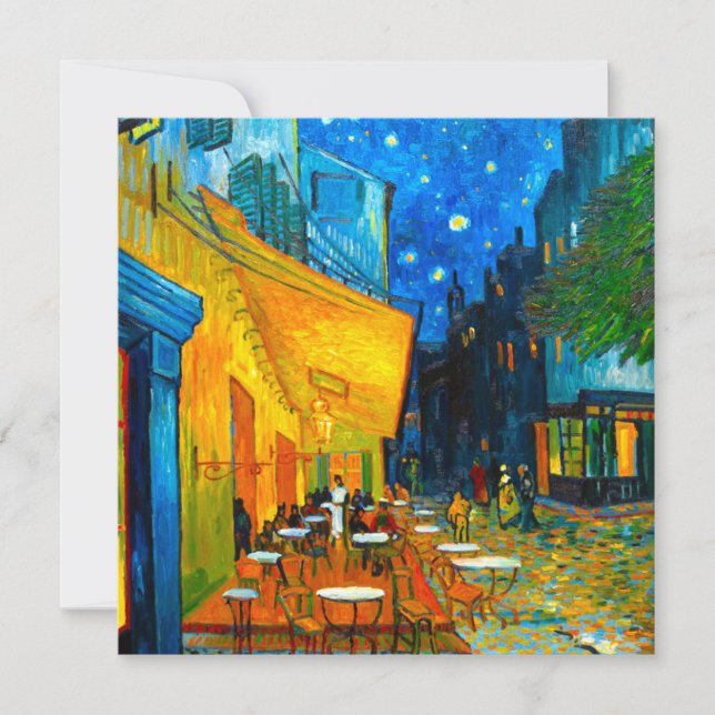 Van Gogh Café Terrasse am Abend Einladung (Vorderseite)