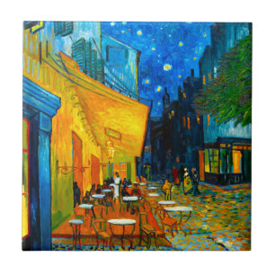 Van Gogh Café Terrasse am Abend Fliese