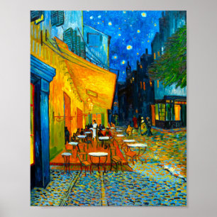 Van Gogh Café Terrasse am Abend Poster