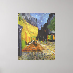 Van Gogh; Café Terrasse am Abend, Vintage Kunst Leinwanddruck