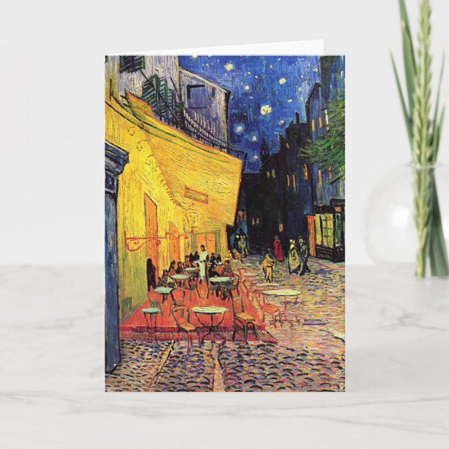 Van Gogh Cafe Terrasse bei Nacht Karte (Vorderseite)
