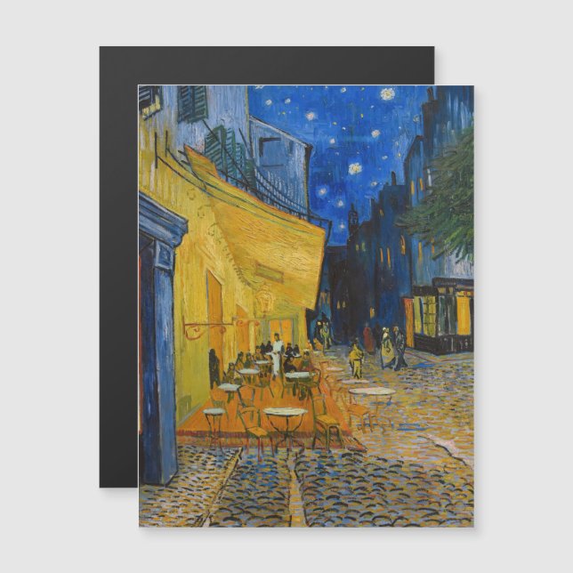 Van Gogh - Café Terrasse bei Night Magnetic Card Magnetkarte (Vorne/Hinten)