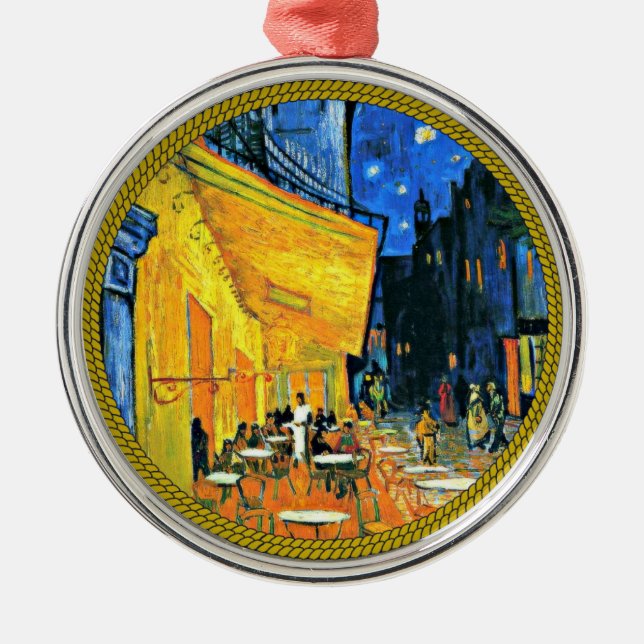 Van Gogh - Cafe Terrasse, berühmtes Gemälde, Ornament Aus Metall (Vorne)