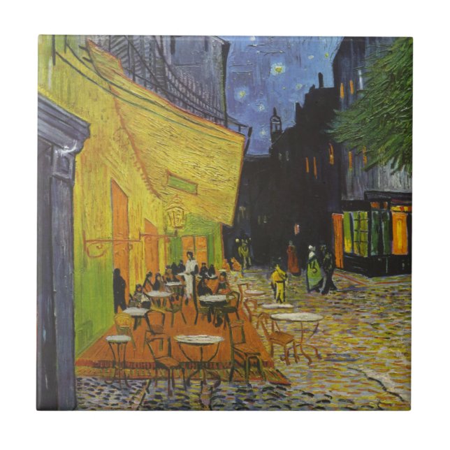 Van Gogh Cafe Terrasse Post-Impressionist Fliese (Vorderseite)