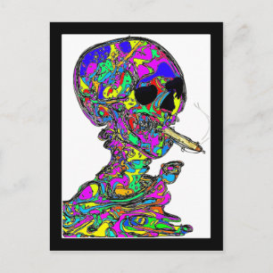 Van Gogh Calavera Rauchen Zigarette Postkarte