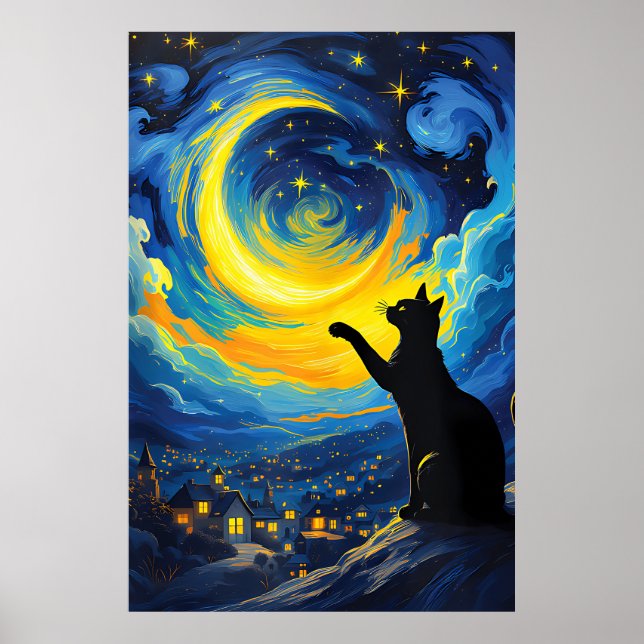 van Gogh Cat Art Poster (Vorne)