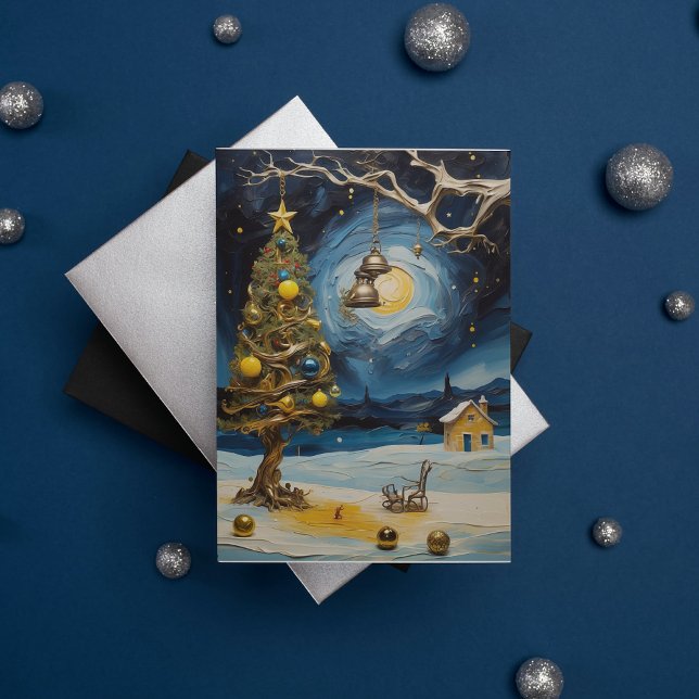Van Gogh Christmas Card Starry Night Art Gruß Karte (Von Creator hochgeladen)