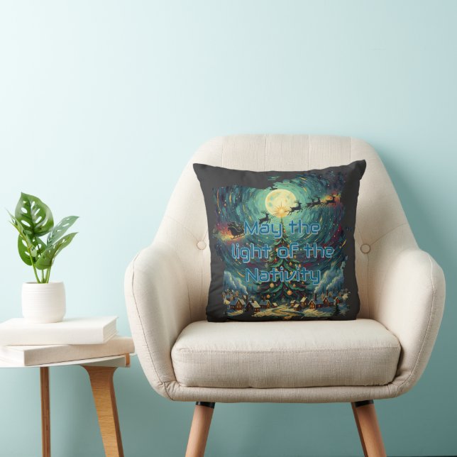 Van Gogh Christmas Starry Night Throw Pillow Kissen (Stuhl )
