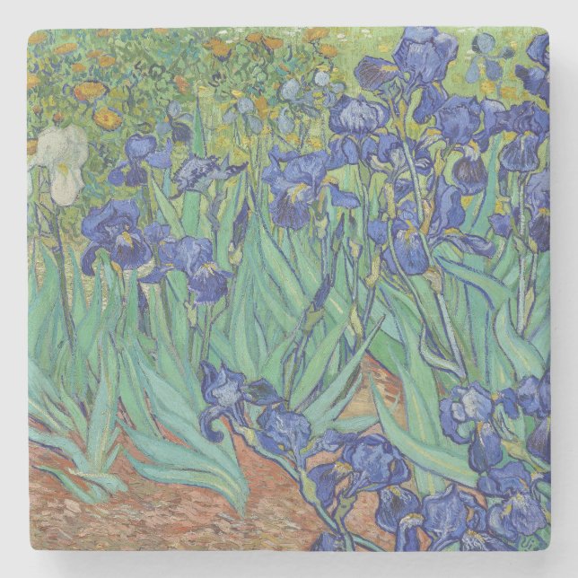Van Gogh Classic Painting Irises Floral Botanical Steinuntersetzer (Vorderseite)