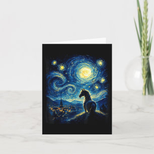 Van Gogh Cowgirl Pferd Sternenfunny Nacht Pferde L Karte