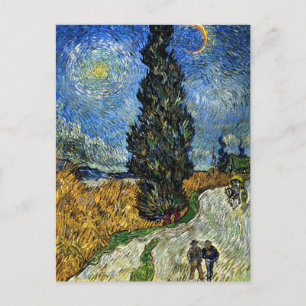 Van Gogh - Cypress gegen einen Starry Sky Postkarte
