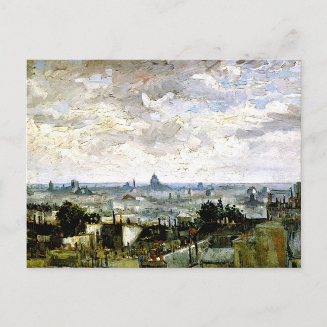 Van Gogh - Dächer von Paris Postkarte (Vorderseite)