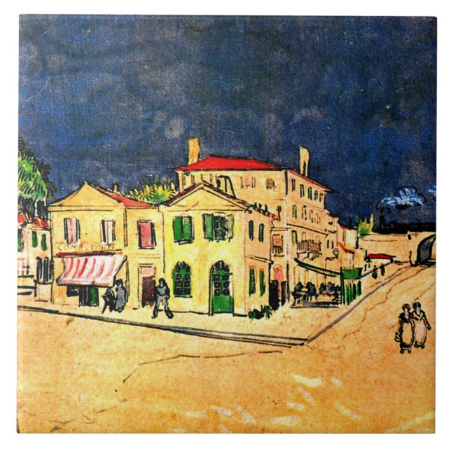 Van Gogh - Das Gelbe Haus Fliese (Vorderseite)