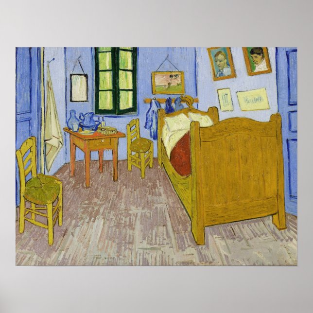 Van Gogh - Das Künstlerschlafzimmer in Arles Poster (Vorne)