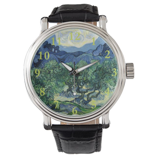 Van Gogh Das Olive Trees Landschaftsbild Armbanduhr (Vorderseite)