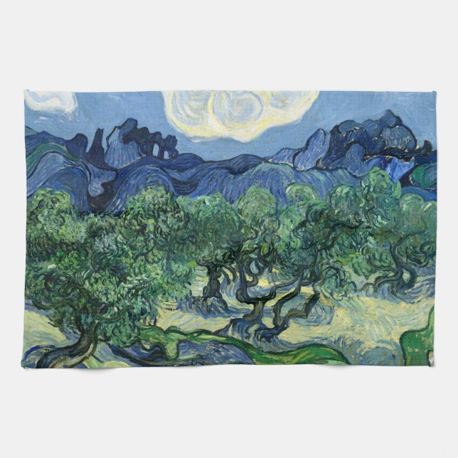 Van Gogh Das Olive Trees Landschaftsbild Geschirrtuch (Horizontal)