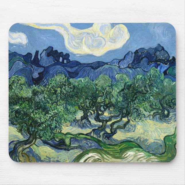 Van Gogh Das Olive Trees Landschaftsbild Mousepad (Vorne)