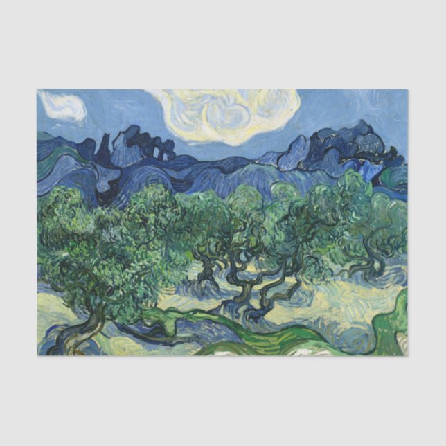 Van Gogh Das Olive Trees Landschaftsbild Seidenpapier (Vorderseite)