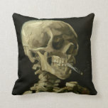 Van Gogh das rauchende Schädel-Wurfskissen Kissen<br><div class="desc">Van Gogh der rauchende Schädel - Wurfskissen</div>