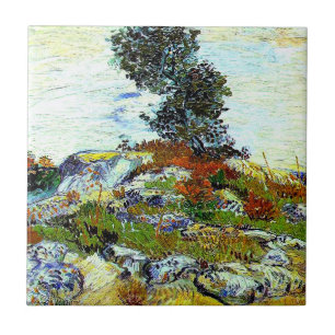 Van Gogh - Die Felsen mit Eiche, feine Kunst Fliese