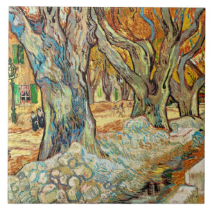 Van Gogh - Die großen Platanen Fliese