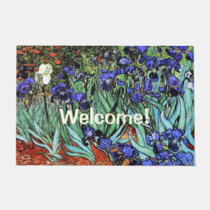 Van Gogh die Iris-Blumen-willkommene mit Fußmatte