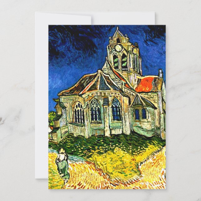 Van Gogh - Die Kirche in Auvers-1890 Karte (Vorderseite)