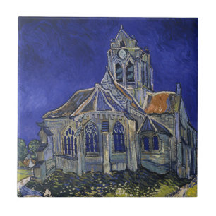 Van Gogh Die Kirche in Auvers Blaue Himmelskunst Fliese
