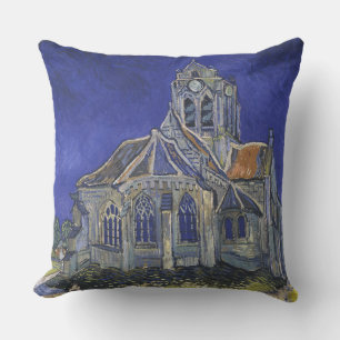 Van Gogh Die Kirche in Auvers Blaue Himmelskunst Kissen