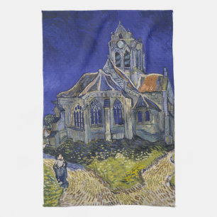 Van Gogh Die Kirche in Auvers Blauer Himmel Kunst Geschirrtuch