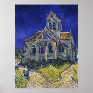 Van Gogh Die Kirche in Auvers Blauer Himmel Kunst Poster